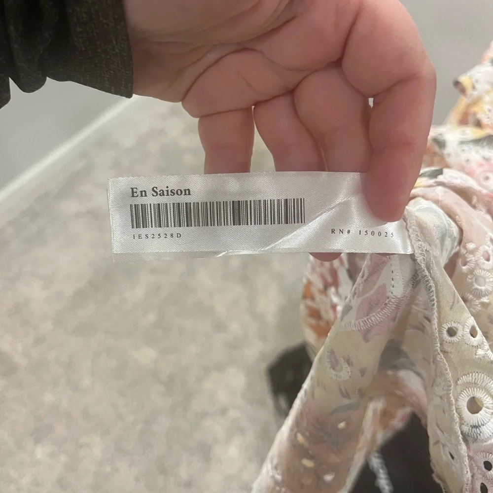 NWT En Saison Presley Floral Embroidered Tieres Midi Dress, Size Large. - Picture 12 of 13